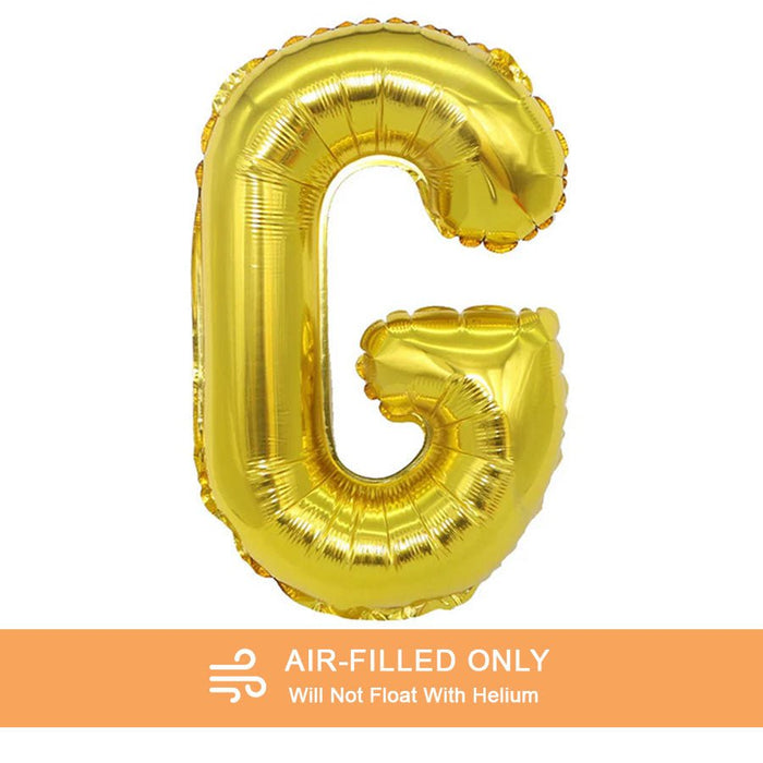 Air Filled Gold Mylar Letter Balloon, 16" | 1 ct - Zurchers
