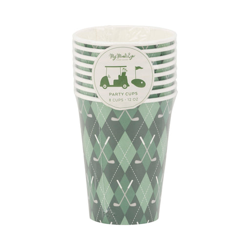 Golf Plaid Paper Cups 12 oz. | 8 ct - Zurchers