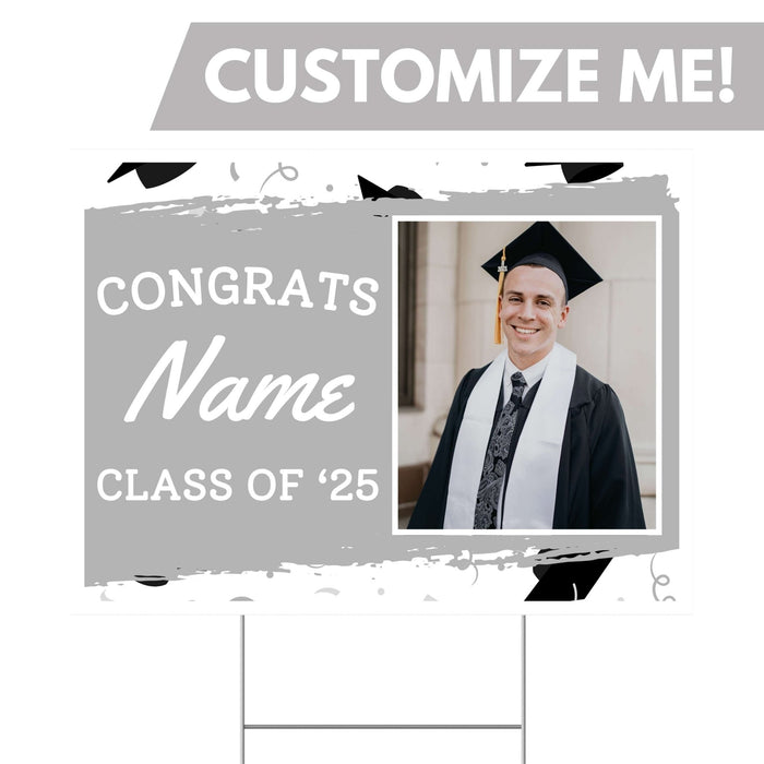 Graduation Congrats Custom Yard Sign with Photo, 18" x 24" | 1 ct - Zurchers