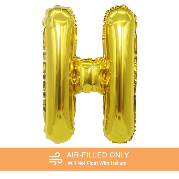 Air Filled Gold Mylar Letter Balloon, 16" | 1 ct - Zurchers