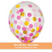 12" Pink and Gold Confetti Latex Balloons | 6ct - Zurchers