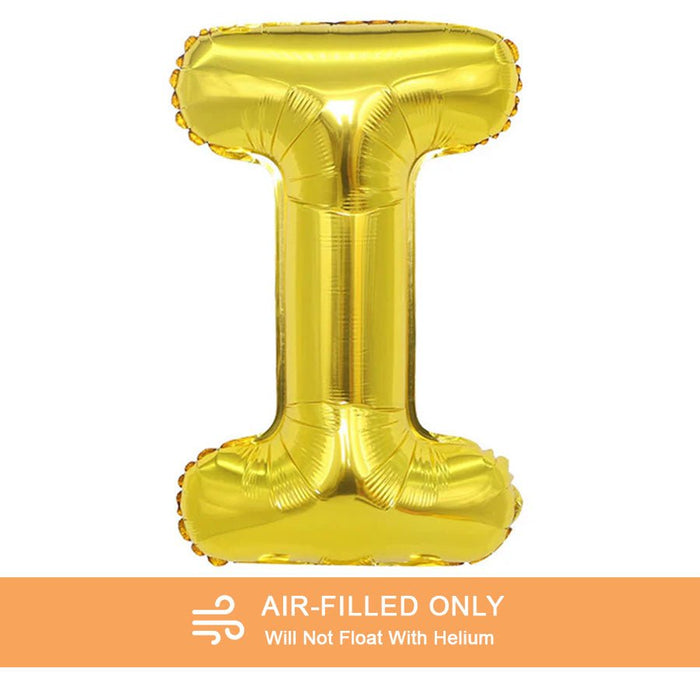 Air Filled Gold Mylar Letter Balloon, 16" | 1 ct - Zurchers
