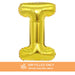 Air Filled Gold Mylar Letter Balloon, 16" | 1 ct - Zurchers