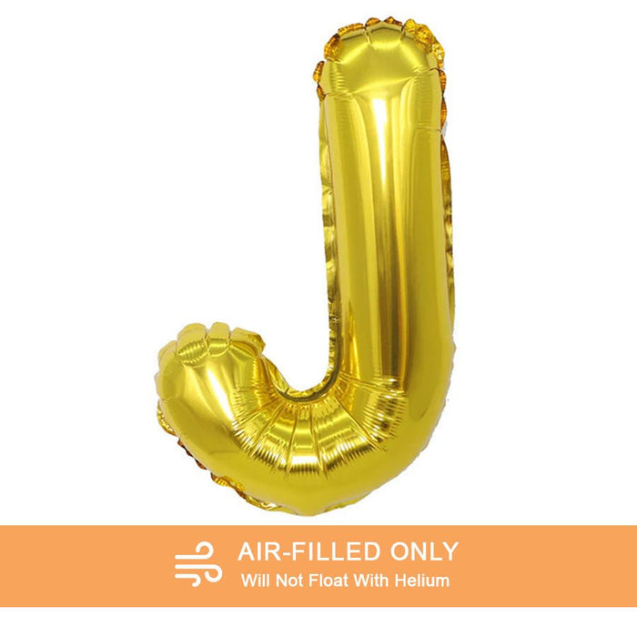 Air Filled Gold Mylar Letter Balloon, 16" | 1 ct - Zurchers