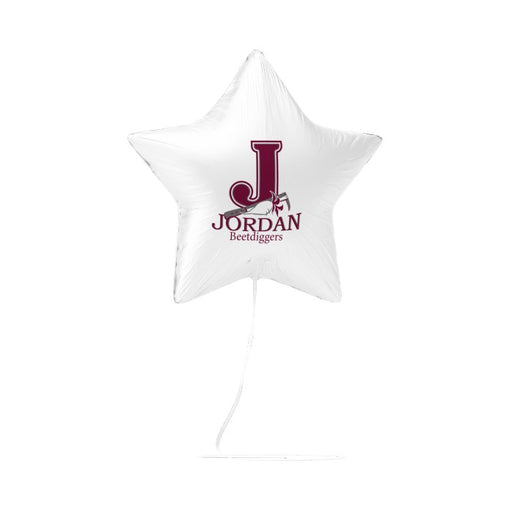 A 17-inch Jordan High School Mylar Balloon.