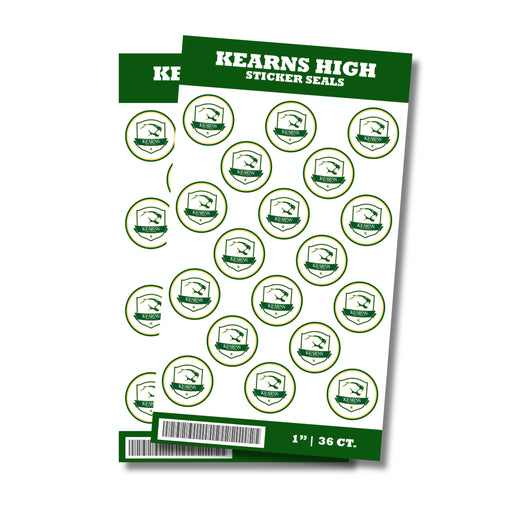 A package of 36 1-inch Kearns High School Sticker Seals.