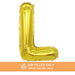 Air Filled Gold Mylar Letter Balloon, 16" | 1 ct - Zurchers