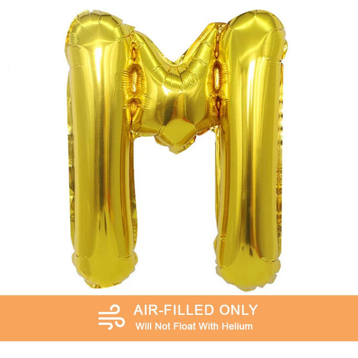 Air Filled Gold Mylar Letter Balloon, 16" | 1 ct - Zurchers