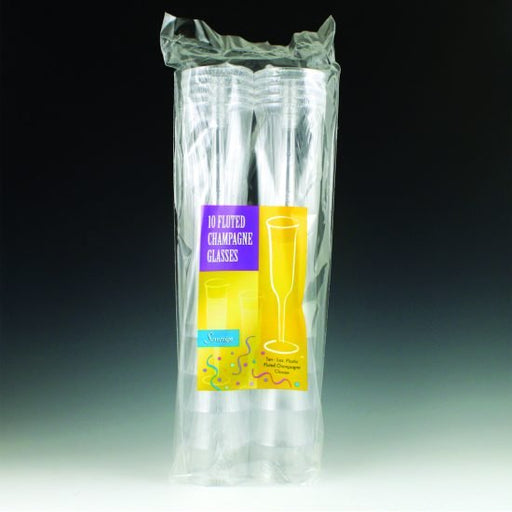 Sovereign Fluted Champagne Glasses Plastic 5 oz | 10 ct - Zurchers