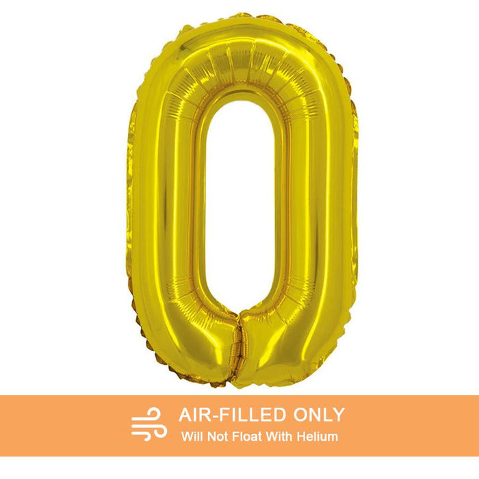 Air Filled Gold Mylar Letter Balloon, 16" | 1 ct - Zurchers