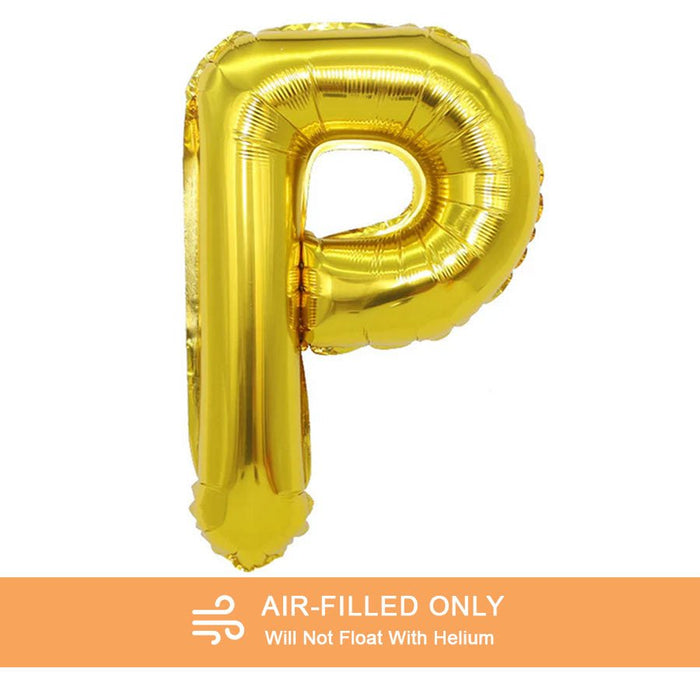 Air Filled Gold Mylar Letter Balloon, 16" | 1 ct - Zurchers