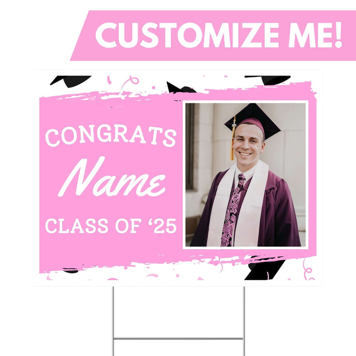 Graduation Congrats Custom Yard Sign with Photo, 18" x 24" | 1 ct - Zurchers
