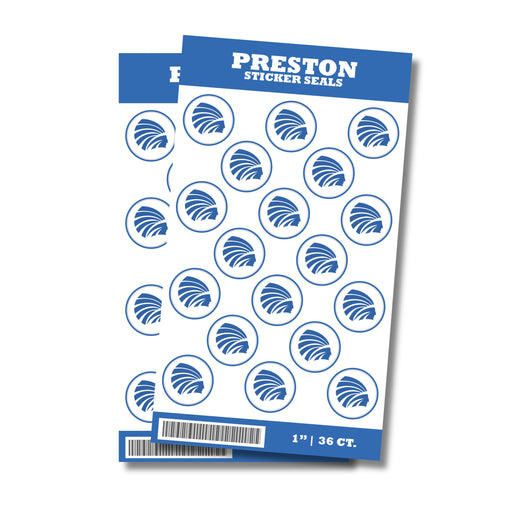 A package of 36 1-inch Preston High School Sticker Seals.