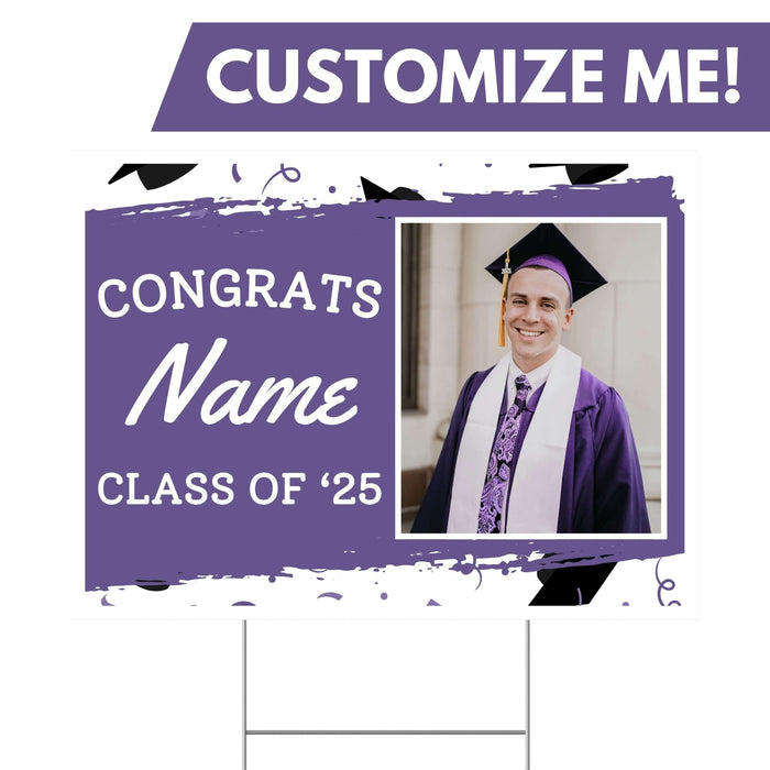 Graduation Congrats Custom Yard Sign with Photo, 18" x 24" | 1 ct - Zurchers