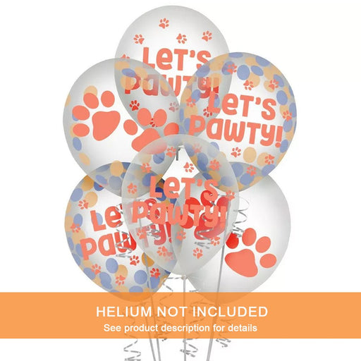 12" Pawsome Party Confetti Latex Balloon Pack | 6 ct - Zurchers