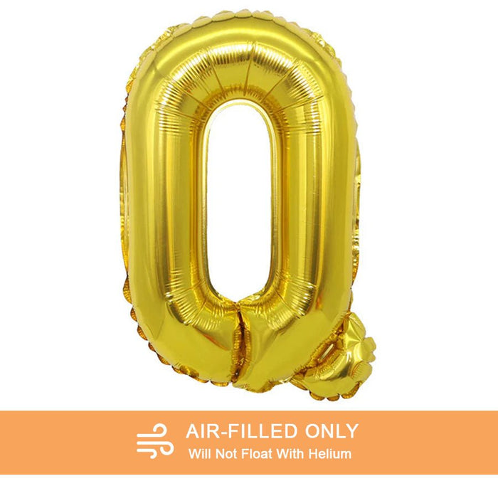 Air Filled Gold Mylar Letter Balloon, 16" | 1 ct - Zurchers