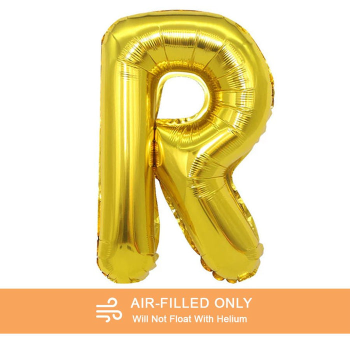 Air Filled Gold Mylar Letter Balloon, 16" | 1 ct - Zurchers