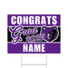A 24" x 18" Rocky Mountain High School Custom Grad Yard Sign.