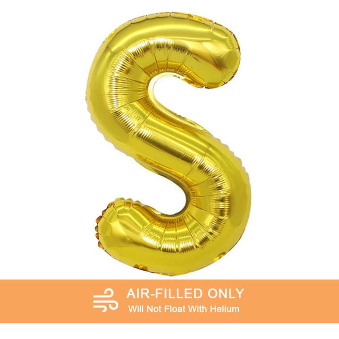 Air Filled Gold Mylar Letter Balloon, 16" | 1 ct - Zurchers
