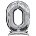 Air Filled Silver Number Self Standing Balloons 54" | 1 ct - Zurchers