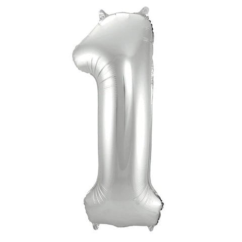 Silver Jumbo Number Balloons 34" - Zurchers