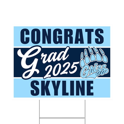 A 24" x 18" Skyline Idaho High School Grad Yard Sign.