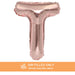Air Filled Rose Gold Mylar Letter Balloon, 16" | 1 ct - Zurchers
