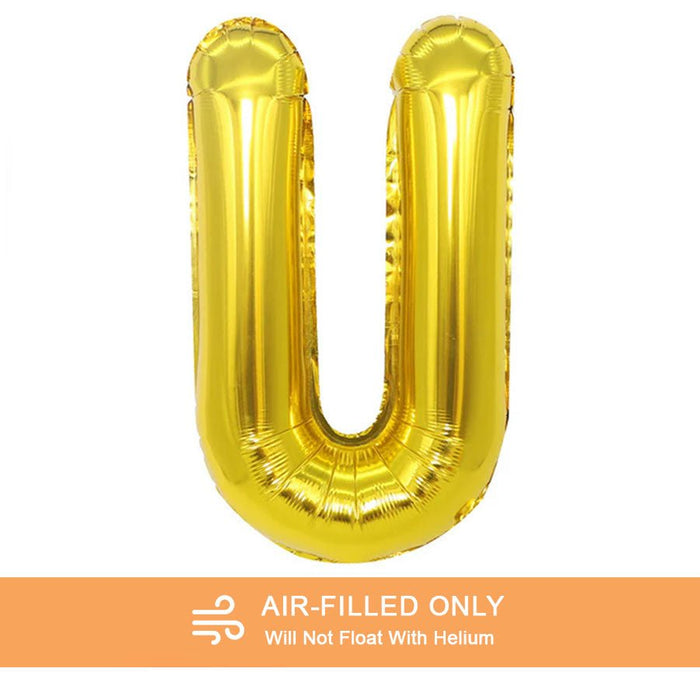 Air Filled Gold Mylar Letter Balloon, 16" | 1 ct - Zurchers
