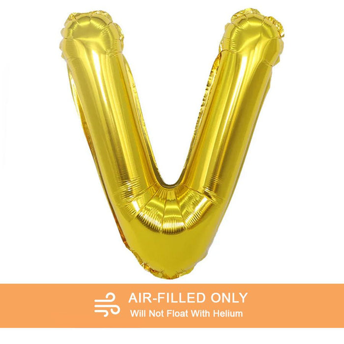 Air Filled Gold Mylar Letter Balloon, 16" | 1 ct - Zurchers