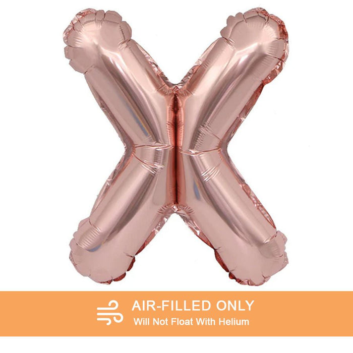 Air Filled Rose Gold Mylar Letter Balloon, 16" | 1 ct - Zurchers
