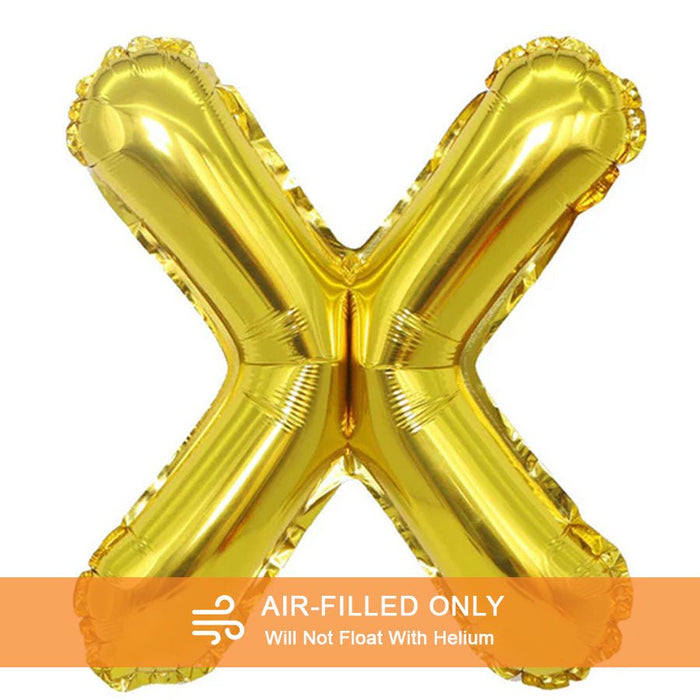 Air Filled Gold Mylar Letter Balloon, 16" | 1 ct - Zurchers
