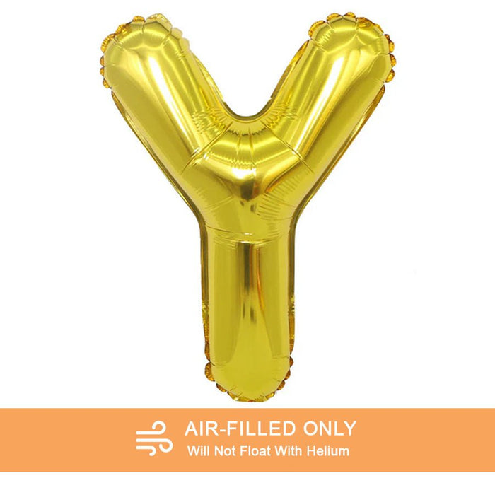 Air Filled Gold Mylar Letter Balloon, 16" | 1 ct - Zurchers