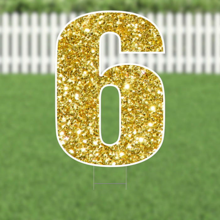 Yard Card Gold Number/Symbol 21.5" | 1ct - Zurchers