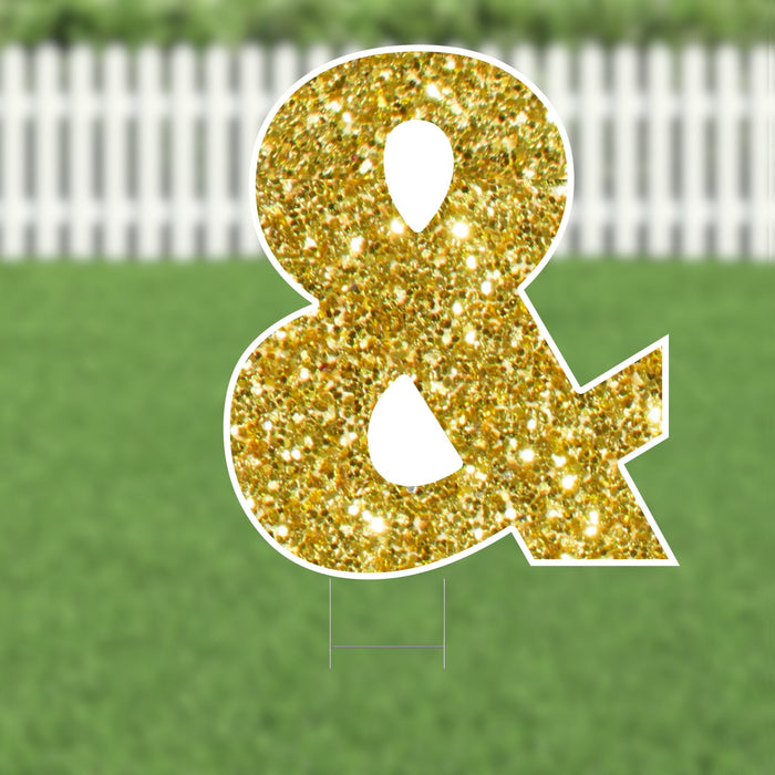Yard Card Gold Number/Symbol 21.5" | 1ct - Zurchers