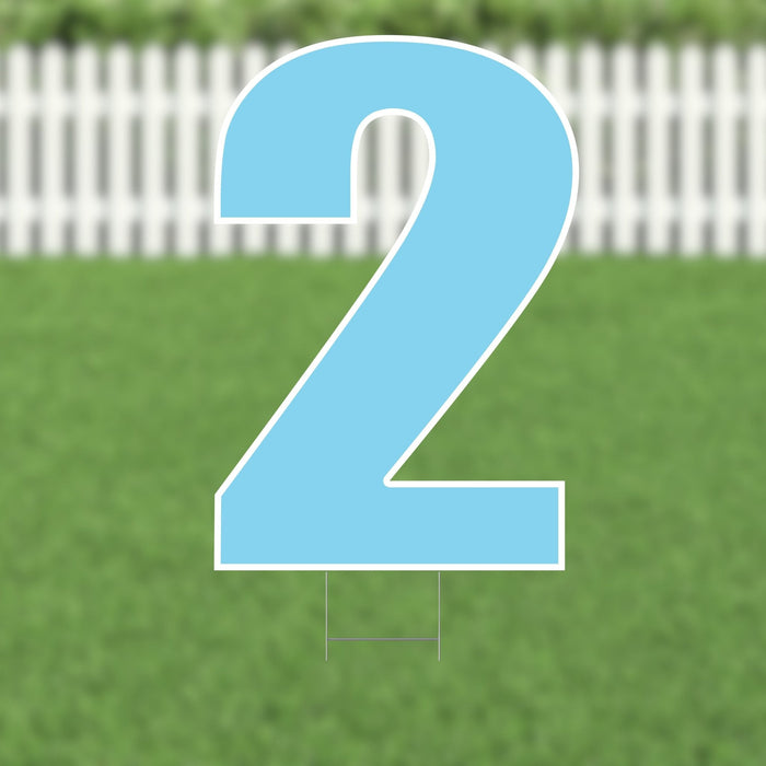 Yard Card Light Blue Number/Symbol 21.5" | 1ct - Zurchers