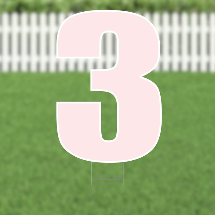 Yard Card Pink Number/Symbol 21.5" | 1ct - Zurchers