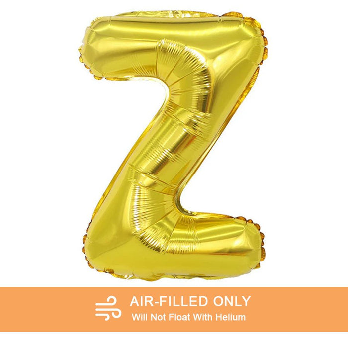 Air Filled Gold Mylar Letter Balloon, 16" | 1 ct - Zurchers