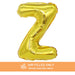 Air Filled Gold Mylar Letter Balloon, 16" | 1 ct - Zurchers