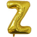 Gold foil balloon shaped like the letter Z.