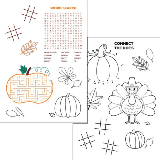 Activity Sheet - Fall/Thanksgiving 25 Ct - Zurchers