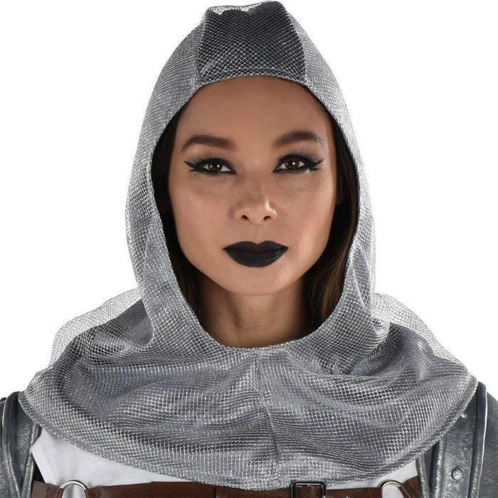 Adult Metallic Silver Chainmail Hood | 1 ct - Zurchers