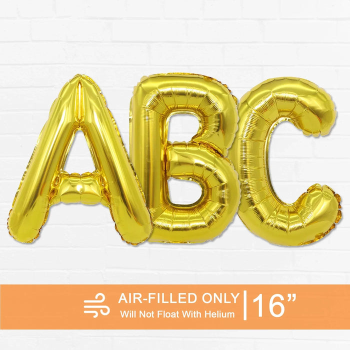 Air Filled Gold Mylar Letter Balloon, 16" | 1 ct - Zurchers