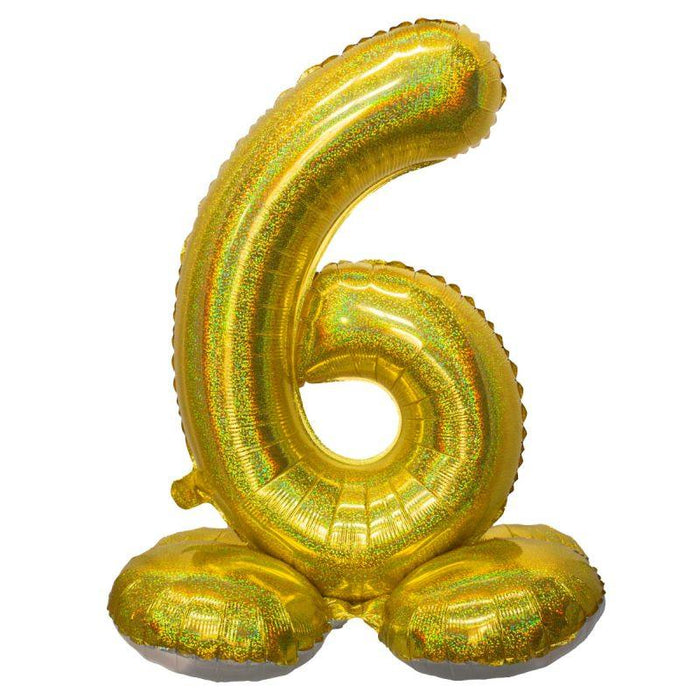 Air Filled Gold Number Self Standing Balloon 28.4" | 1 ct - Zurchers