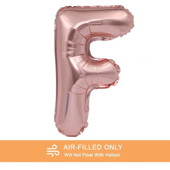 Air Filled Rose Gold Mylar Letter Balloon, 16" | 1 ct - Zurchers