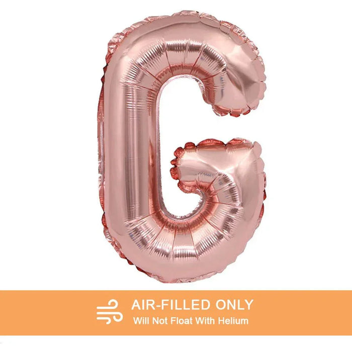 Air Filled Rose Gold Mylar Letter Balloon, 16" | 1 ct - Zurchers