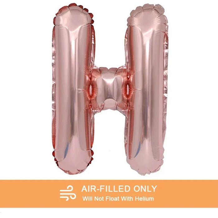 Air Filled Rose Gold Mylar Letter Balloon, 16" | 1 ct - Zurchers