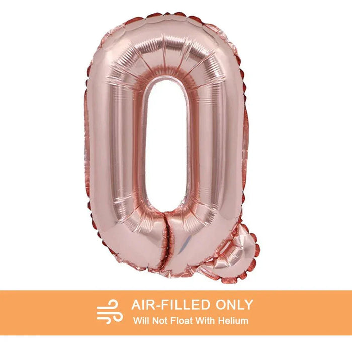 Air Filled Rose Gold Mylar Letter Balloon, 16" | 1 ct - Zurchers