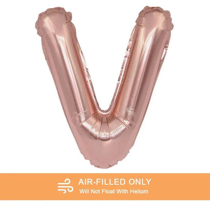 Air Filled Rose Gold Mylar Letter Balloon, 16" | 1 ct - Zurchers