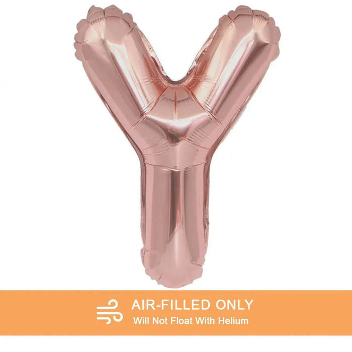 Air Filled Rose Gold Mylar Letter Balloon, 16" | 1 ct - Zurchers