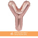 Air Filled Rose Gold Mylar Letter Balloon, 16" | 1 ct - Zurchers